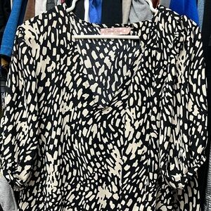 Traffic People XL black and cream dress with included waist tie